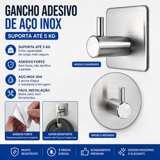 1/2/3/4/5/6/7/8/9/10pça Ganchos De Aço Adesivos Pendurar Casaco Chapéu Luxo