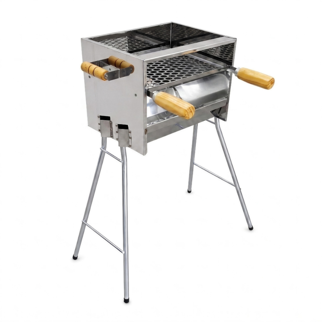 Churrasqueira Portátil Inox Com Grelha Para Viagem Camping E Churrasco