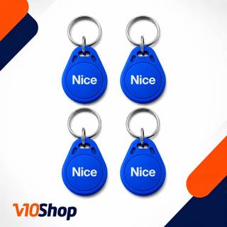 Kit 4 Chaveiro Aproximação Tag Nice Linear Hcs 125 khz Azul Controle de Acesso Fechadura