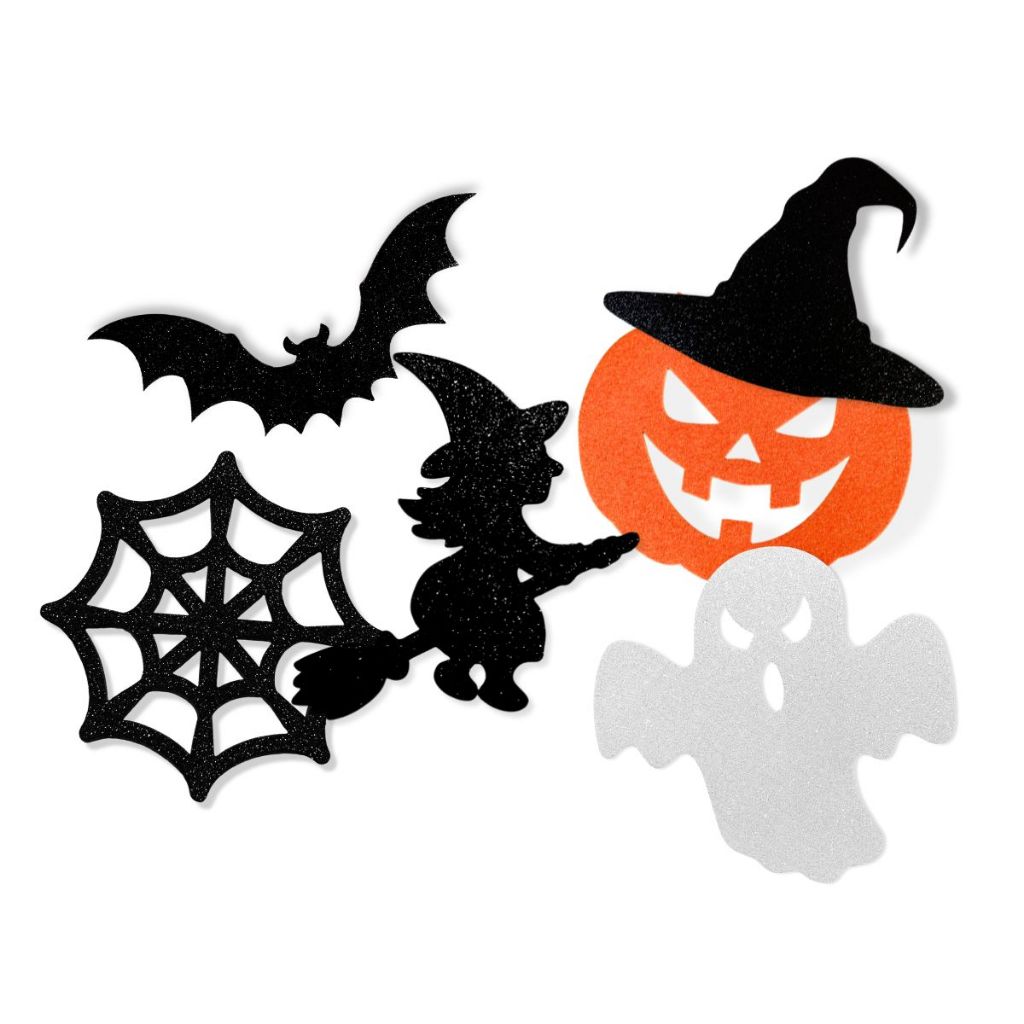 25 Enfeites Eva Halloween Glitter Festa Terror Aplique 6cm