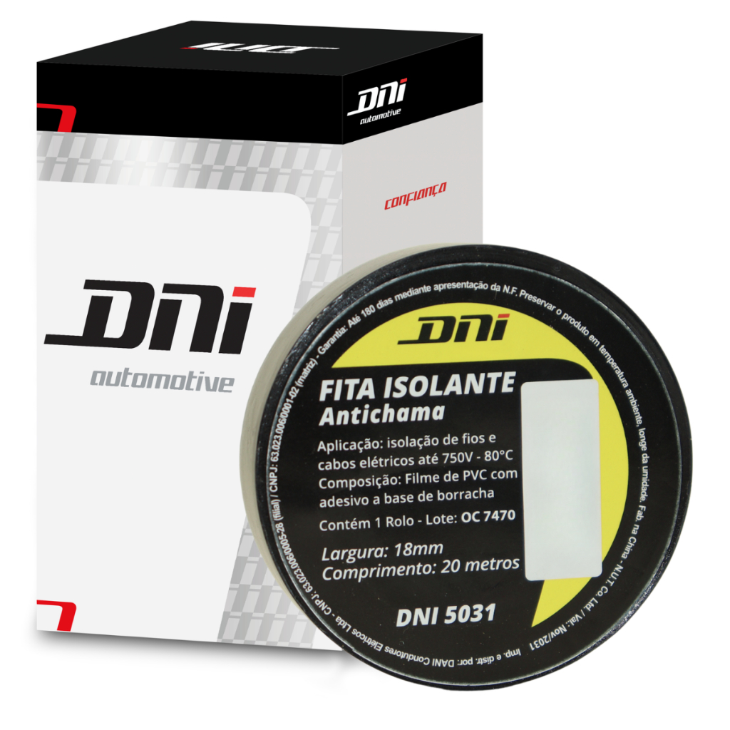 Fita Isolante Pvc Preta - 20m - Dni 5031-10 Unidades