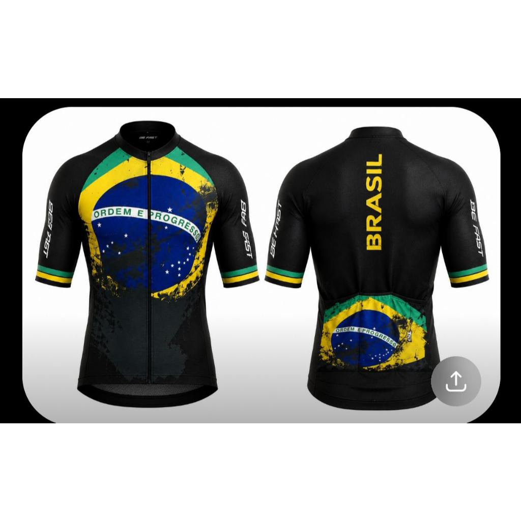 Camisa Ciclismo Brasil New Fast Befast Blusa Ciclista Bike Trilhas do Brasil