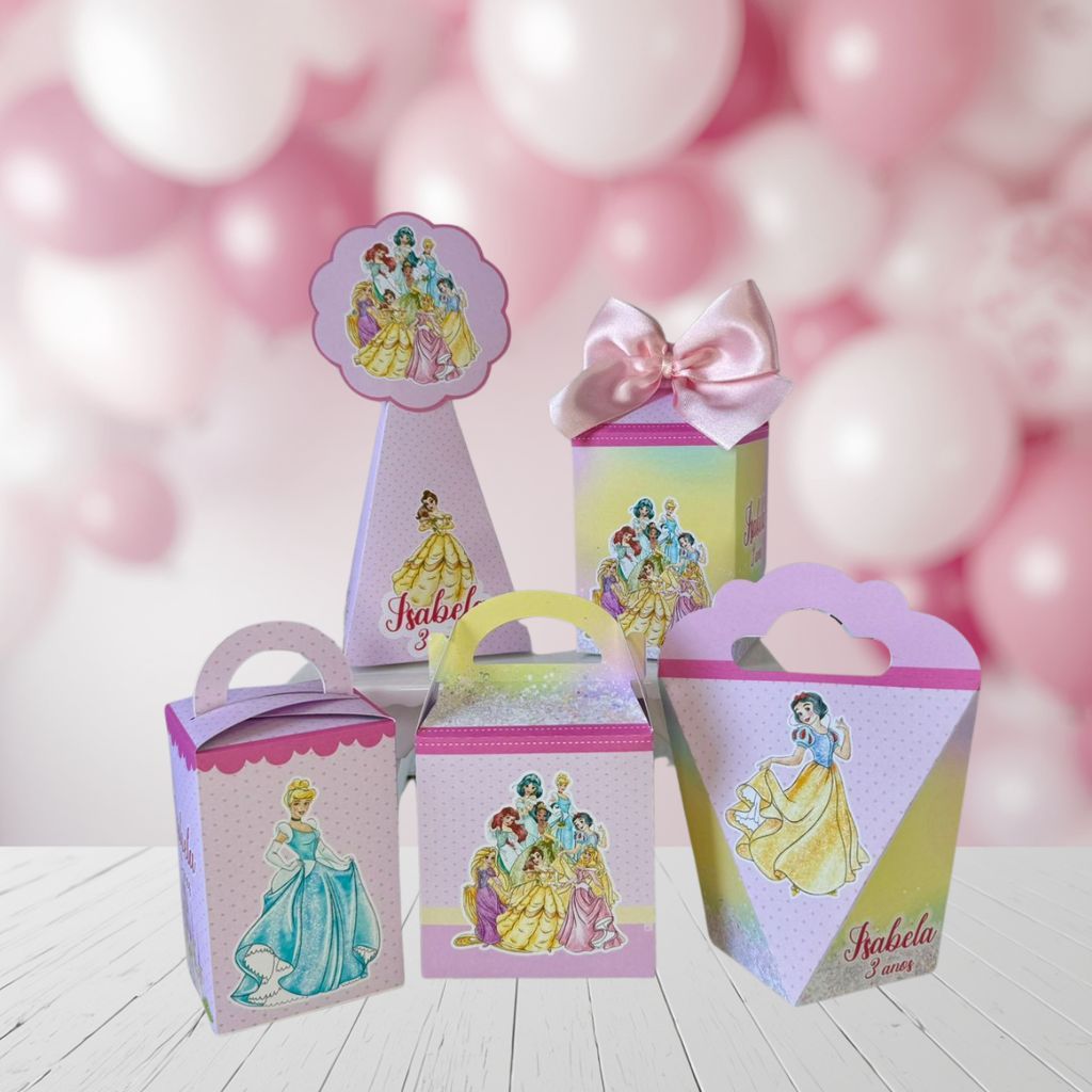 DESMONTADO Personalizados Princesas - Lembrancinha - Caixinhas Personalizadas