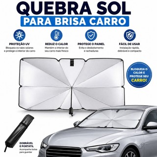 Quebra Sol Para-Brisa Carro Retrátil Tipo Guarda-Chuva Proteção UV Isolamento Térmico