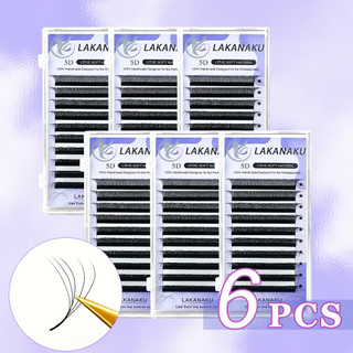 Kit 6 LAKANAKU 5D W Ventiladores De Extensão De Pestanas Volume 6 Bandejas Cilios