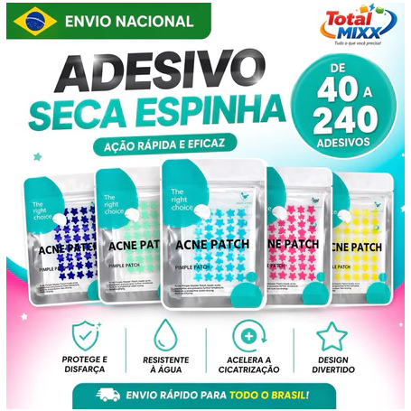 Adesivo Estrela para Espinhas Patch Hidrocoloidal Anti Acne Absorve Cravos e Oleosidade