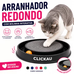 Arranhador para Gatos com Bolinha Interativa Brinquedo Antiestresse Relaxa e Protege os Móveis Pet