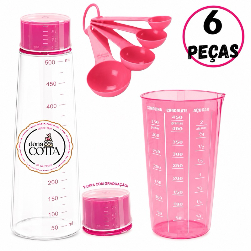 Kit Regador Bisnaga Umedecedor de Bolo + Copo Medidor 570ml