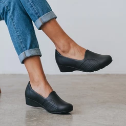 Sapato Feminino Modare Conforto Ortopedico Joanete Anabela Salto Baixo Original
