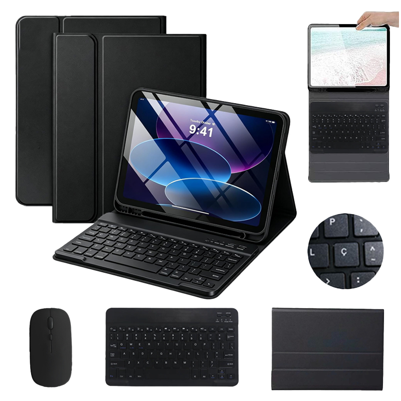 Capa Para Xiaomi Redmi Pad Se /Pad 2 11" Com Magnético Teclado Bluetooth Abnt2 E