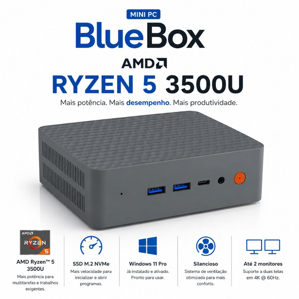 Minipc Bluebox (nuc) Ryzen 5 3500 16gb M.2 512gb Wifi Win11 