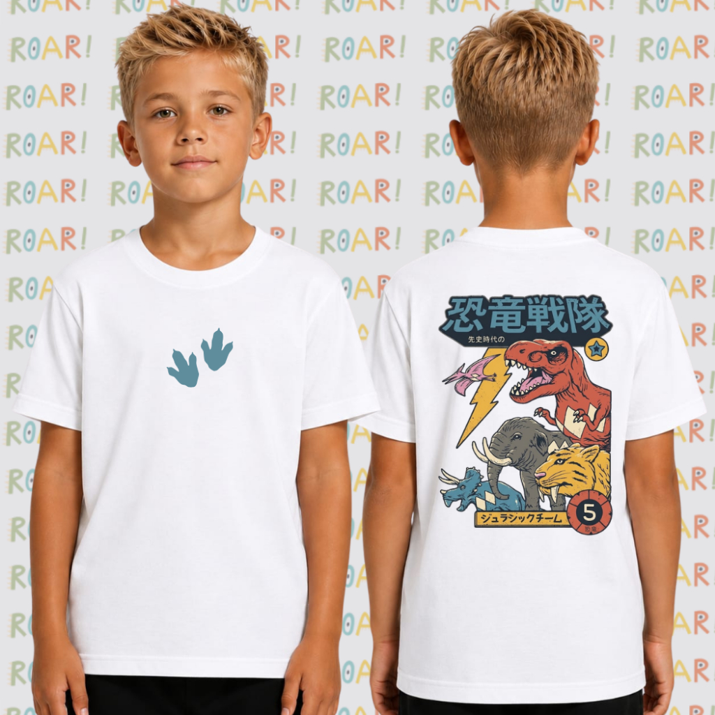 Camiseta Infantil Menino Básica Dinossauro Lisa Manga Curta Roupa Masculino Criança Blusa Algodão Casual Escolar Kids