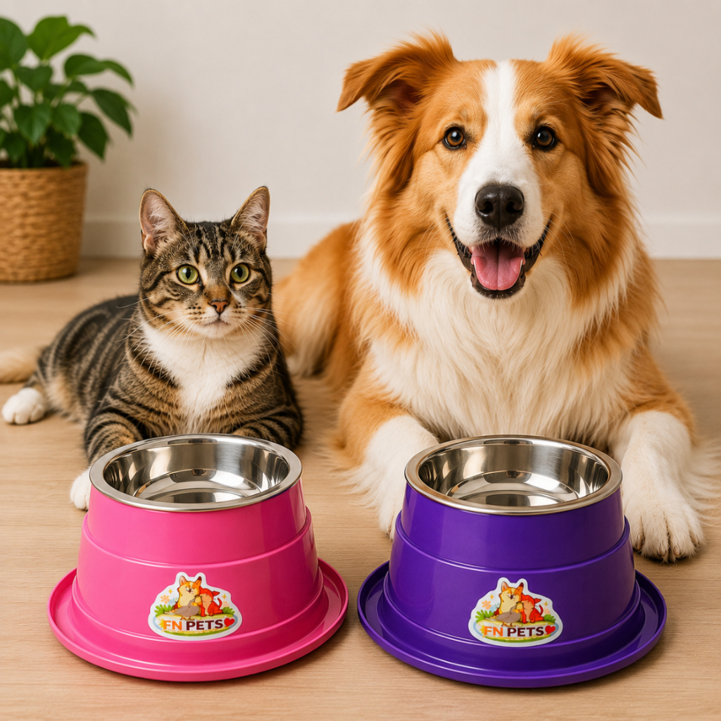comedouro Inox Anti Formiga 450ml Elevado Tigela Removível Para cachorro medio porte e Gatos FN Pets