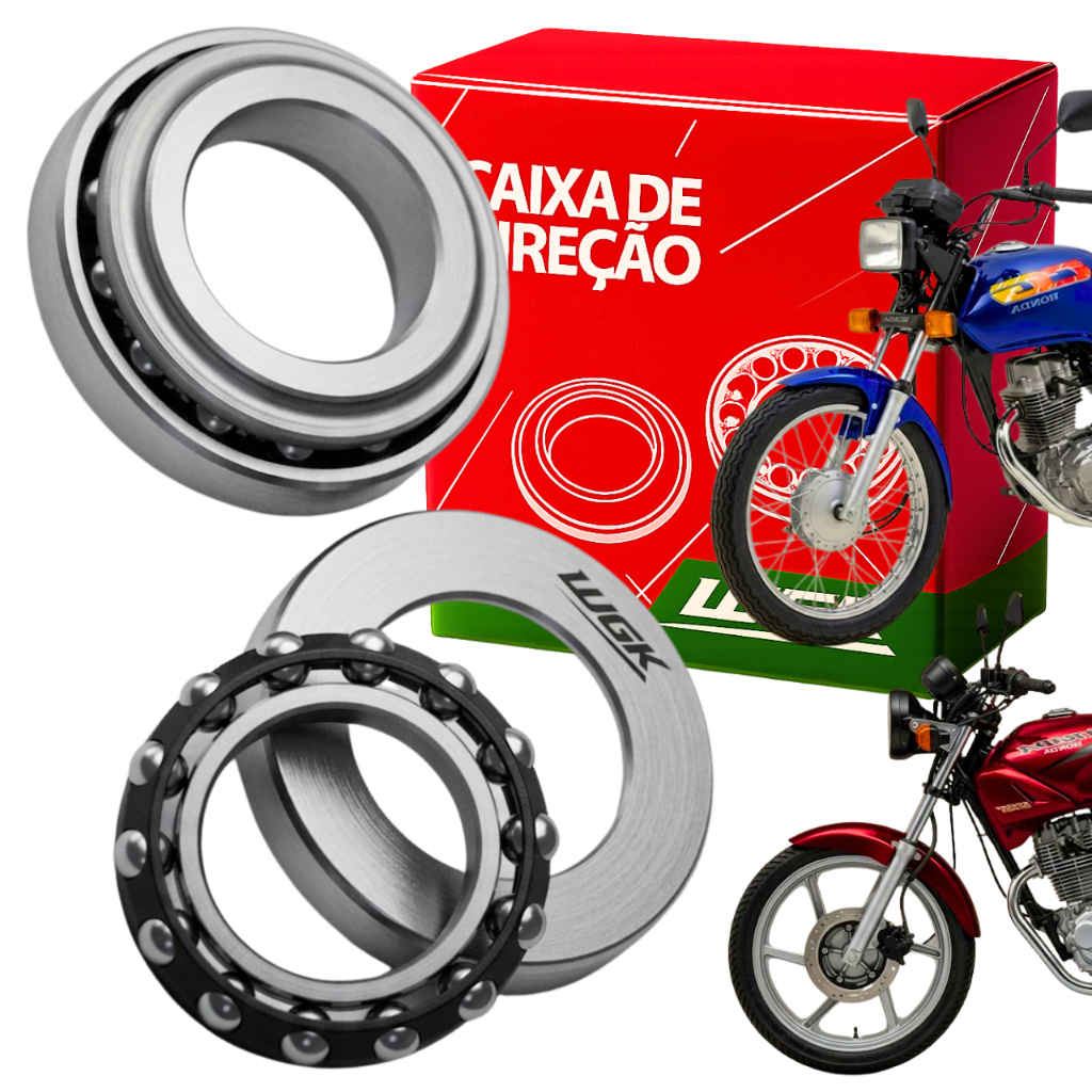 Caixa De Direção Esférica Honda Cg Titan 125 Até 1999 / Cbx 200 Strada - WGk