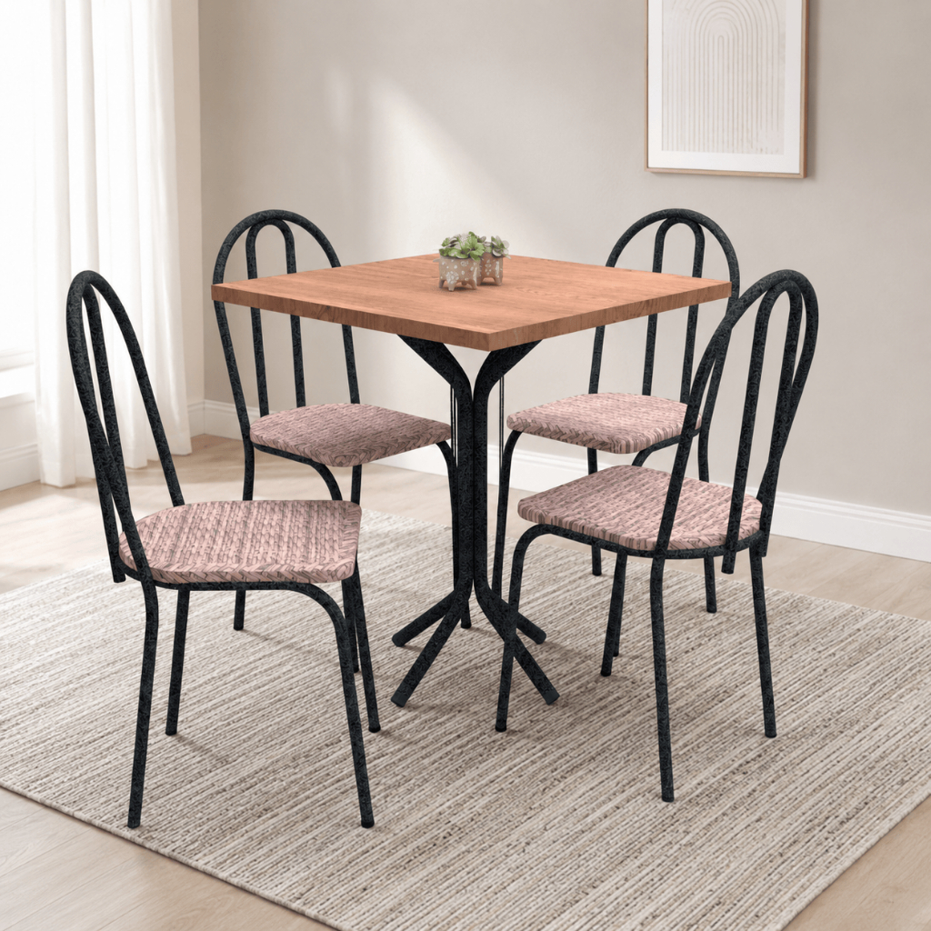 Conjunto de Mesa e 4 Cadeiras Thais Artefamol