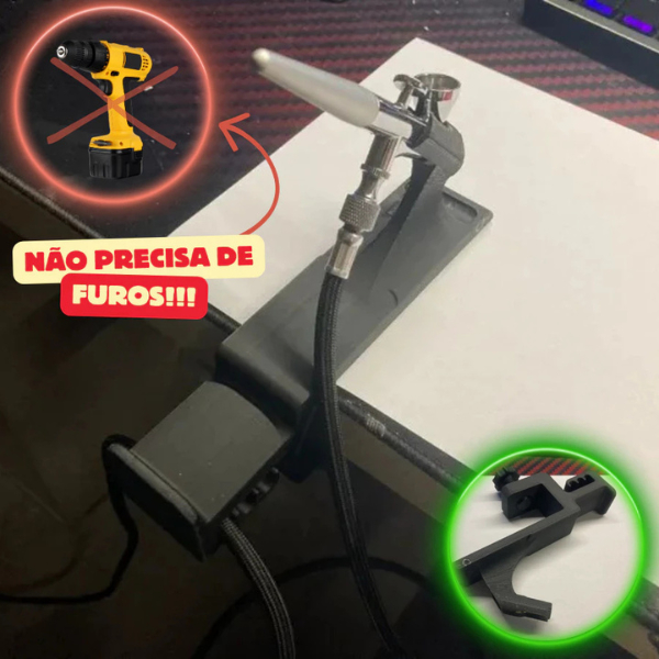 Suporte apoio para aerógrafo rosqueável de mesa bancada pintura artesanato