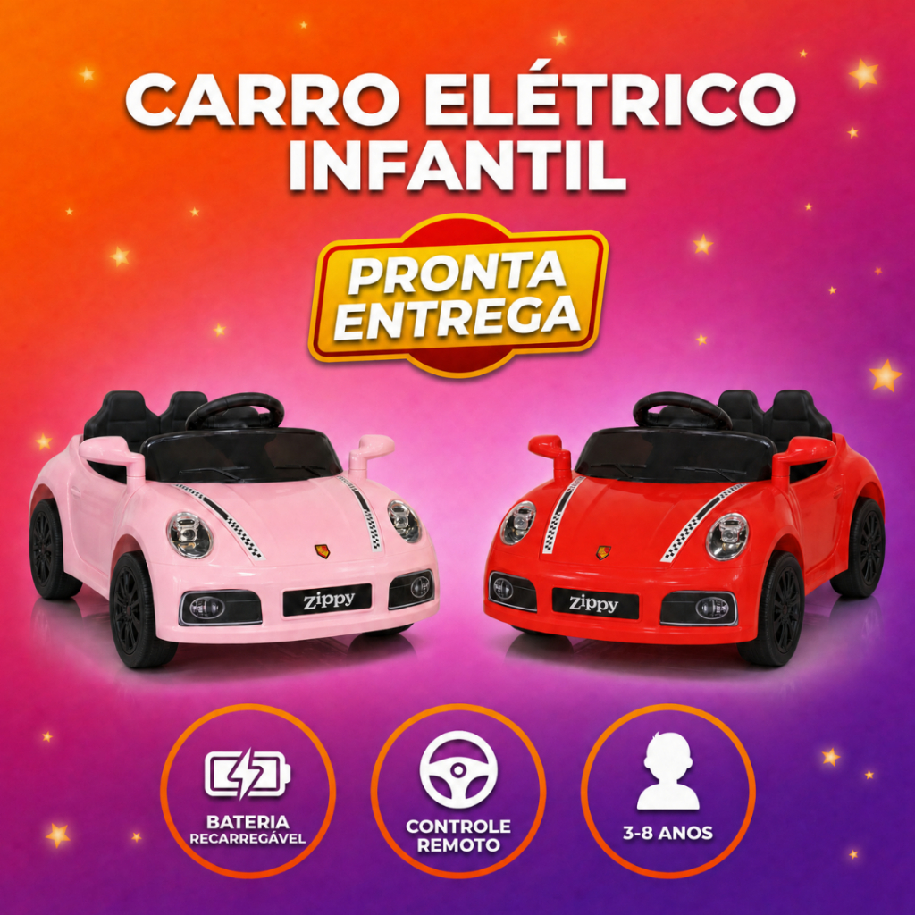 Carro Elétrico Infantil Bivolt Zippy Compact Com Controle Remoto