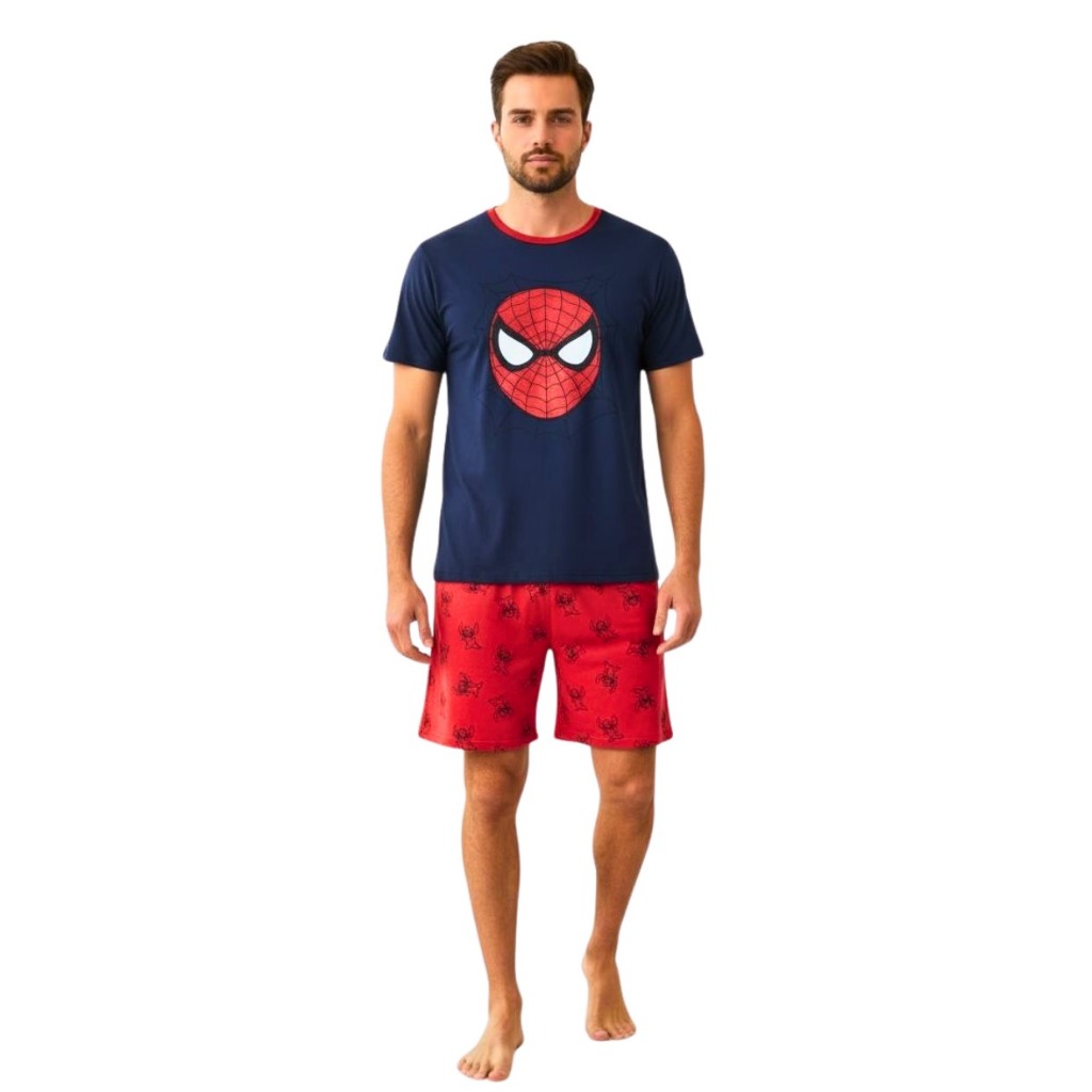 Pijama Masculino Adulto Personagem Malha Verão Promoção