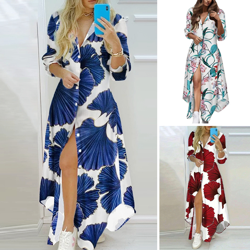 Vestido Feminino Longo Solto Listrado Estampa Para Momentos Descontraídos e Estilo Casual