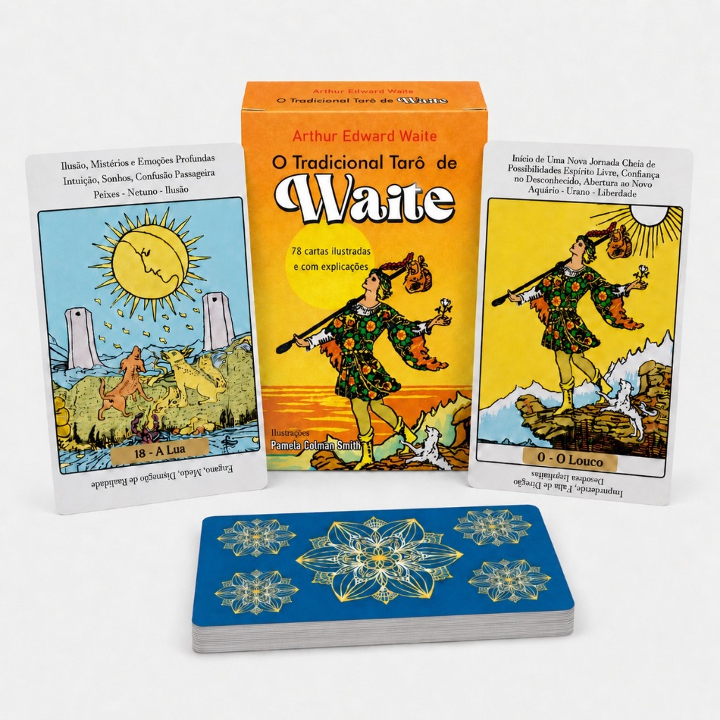 Tarô Waite Iniciante Esotera Com 78 Cartas Com Ilustrações E Explicações Em Português