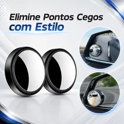 1 par - Espelho Retrovisor Carro Moto Convexo Fixo Móvel Auxiliar Externo Pontos Cegos 5cm Universal