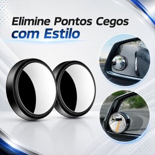 1 par - Espelho Retrovisor Carro Moto Convexo Fixo Móvel Auxiliar Externo Pontos Cegos 5cm Universal