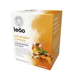 Chá Vitamínico Leão Mel, Gengibre E Cúrcuma 10 Sachês