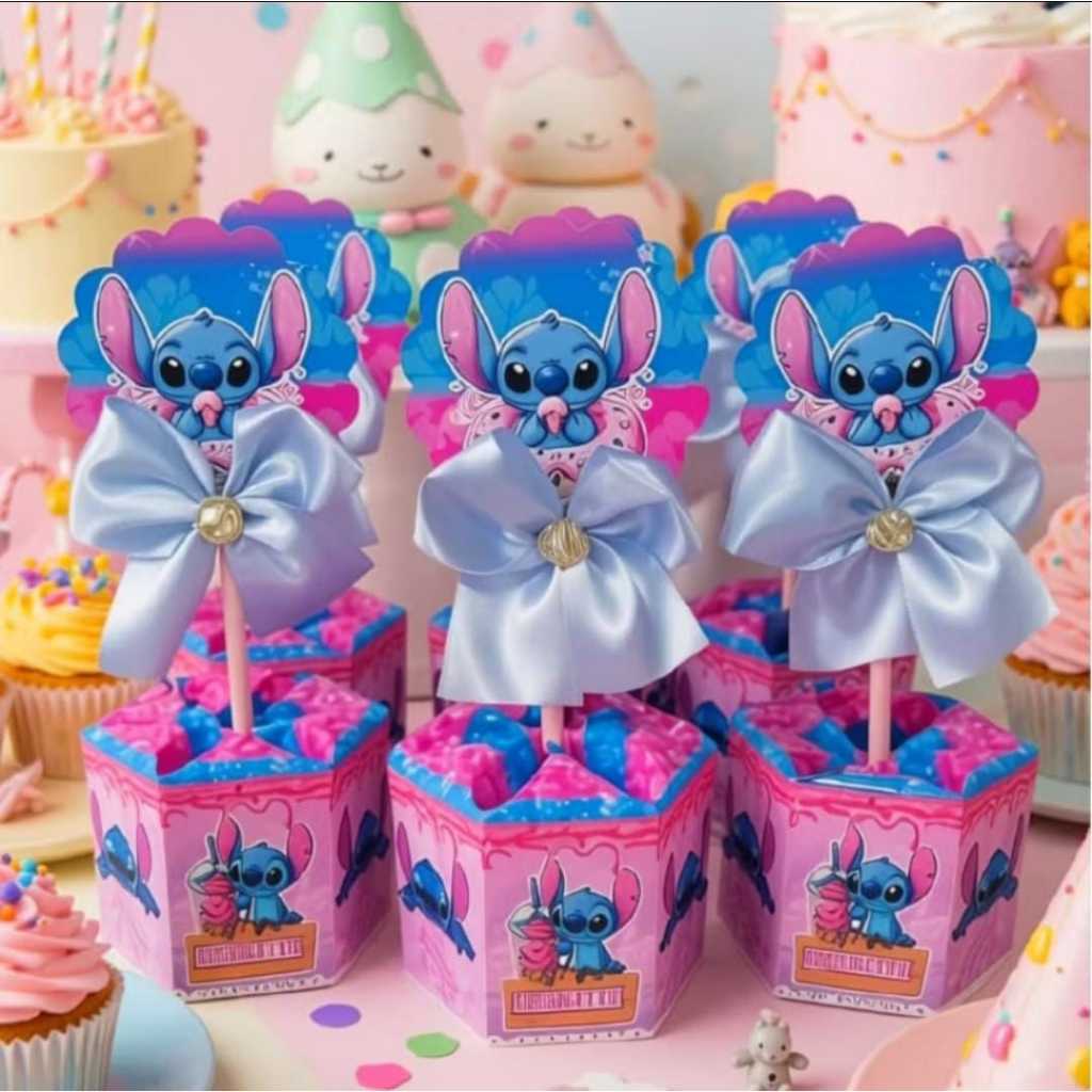 kit Centro de Mesa personalizado stitchi festa infantil lembrancinha para aniversario varios temas personalizados