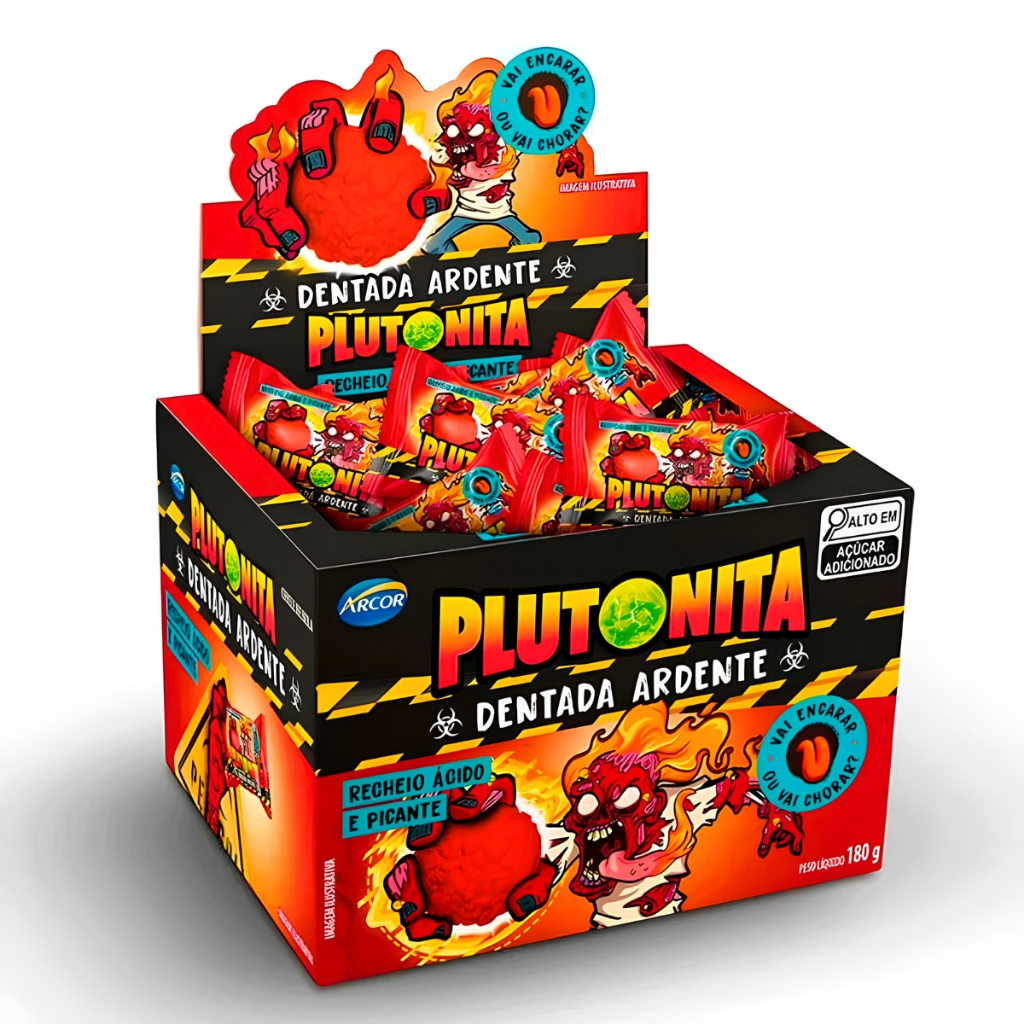 Kit Chiclete Plutonita 3 Caixas Escolha O Sabor Halloween Doces Dia das Bruxas · foto 2