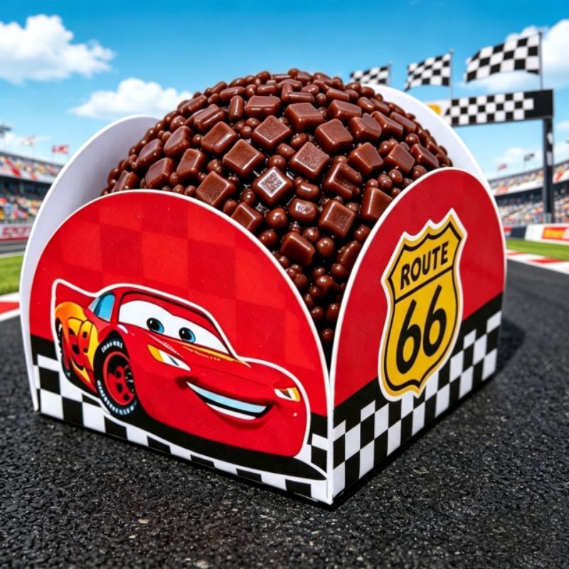 60/120/180 Forminhas Doces/Brigadeiro Personalizada Carros Relâmpago MCqueen-Lembrancinha-Festa- Festa de Aniversário.