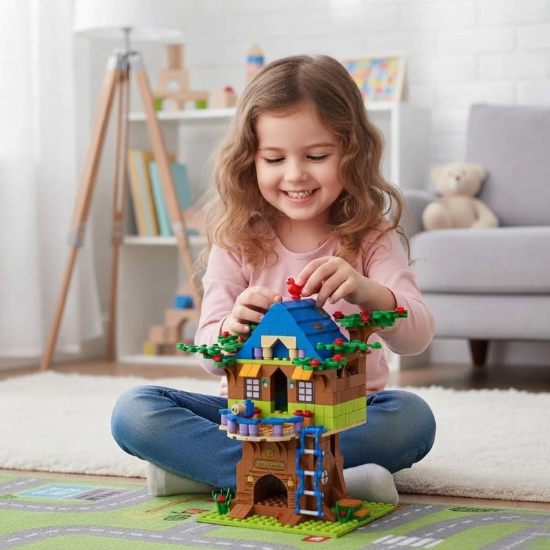 Blocos de Montar Castela Casa na Árvore 1000 Peças 6 em 1 Brinquedo — foto 3