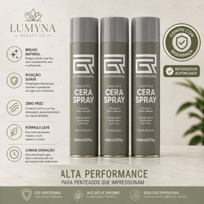 KIT 03 CERAS SPRAY RG PROFESSIONAL, CERA LÍQUIDA RAFAEL GASPARIM