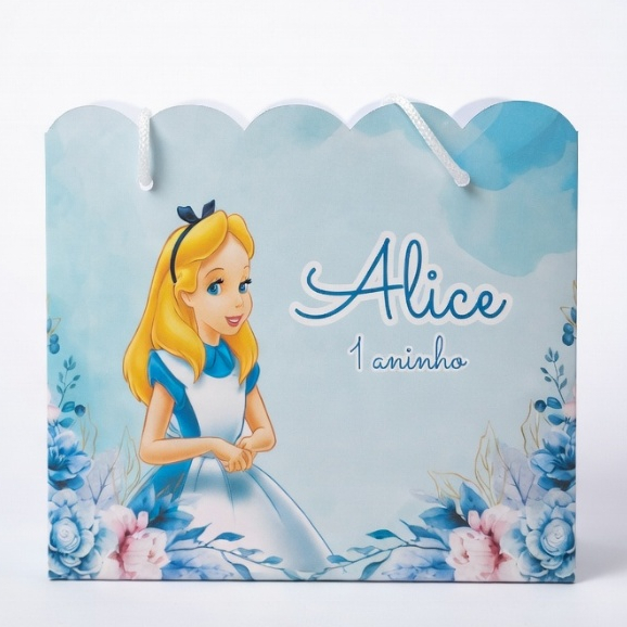 Kit Sacolinhas personalizada Alice no País das Maravilhas – Pegue e Monte lembrancinha festa infantil