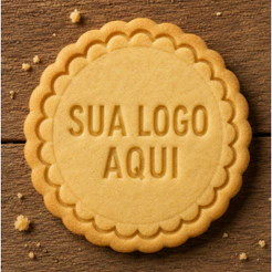 Cortador e Carimbo de Biscoito Personalizado com Sua Arte ou Logo | Molde para Cookies e Pasta Americana