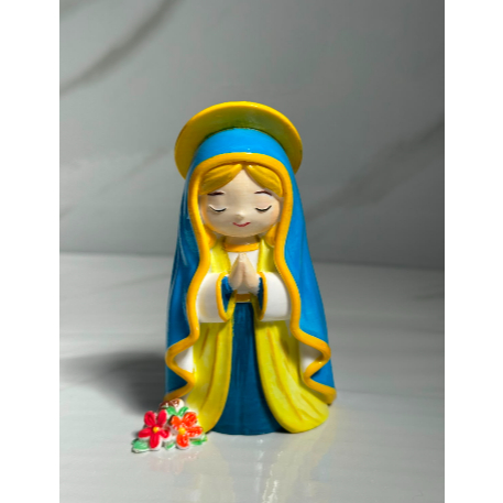 Escultura Nossa Senhora Decorativa Impressão 3D Enfeite Altar Estante Decoração Religiosa Presente Fé