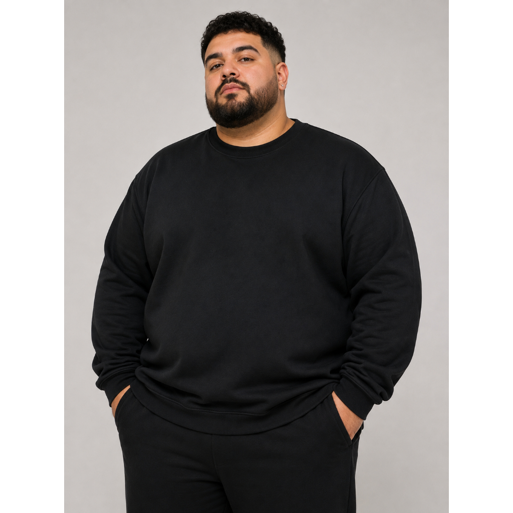 Moletom Suéter Gola Redonda Plus Size G1 G2 G3 G4 e G5 Para o inverno Tamanho Grande Unissex