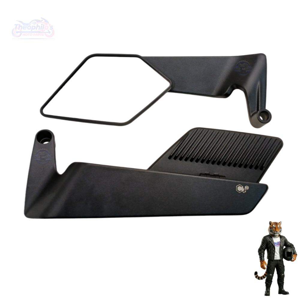 PAR DE ESPELHO RETROVISOR NEW AIRFOIL ASA DE VENTO PARA MOTOS HONDA YAMAHA UNIVE
