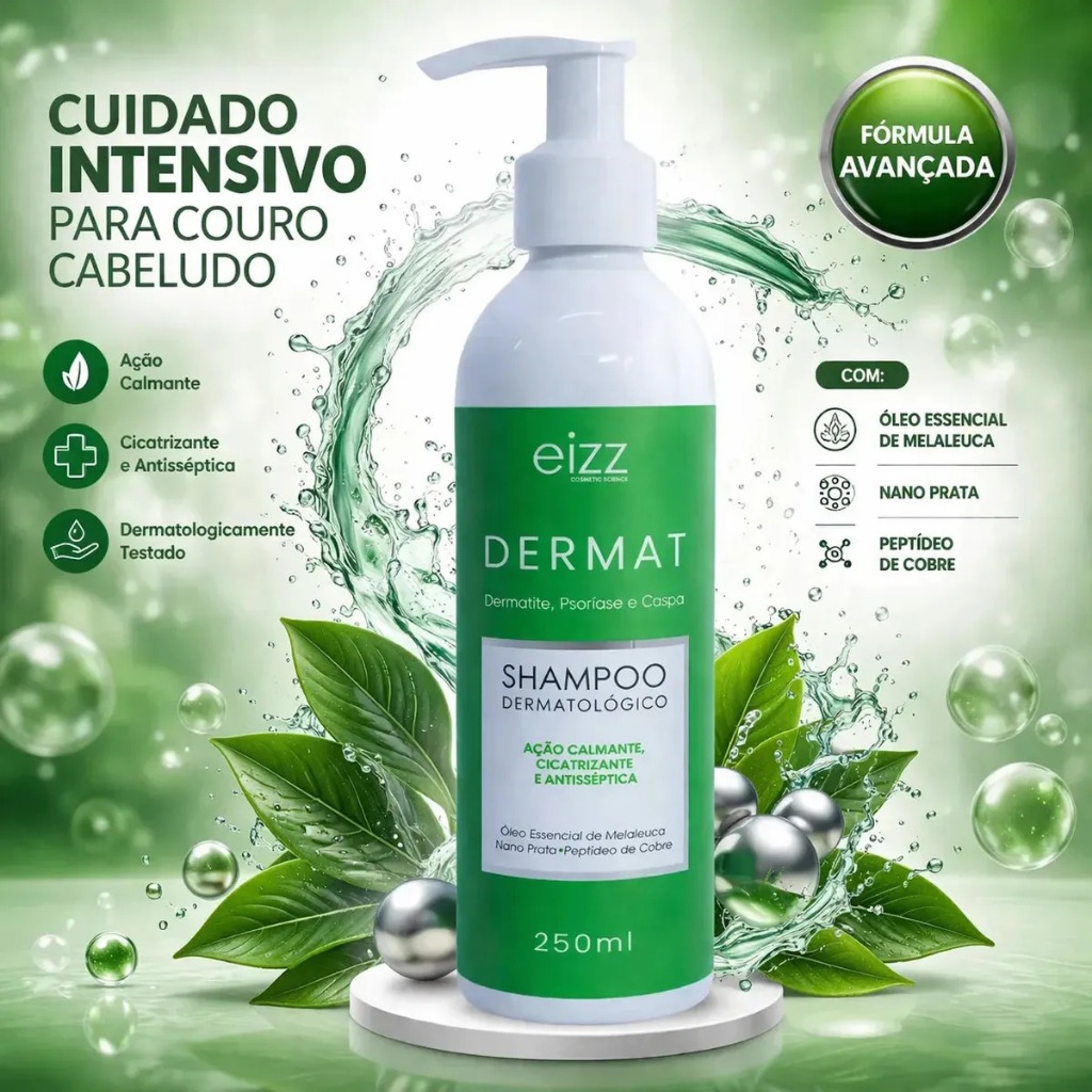 Shampoo Eizz para Psoríase Dermatite Escamação Anticaspa Dermatológico Coceira