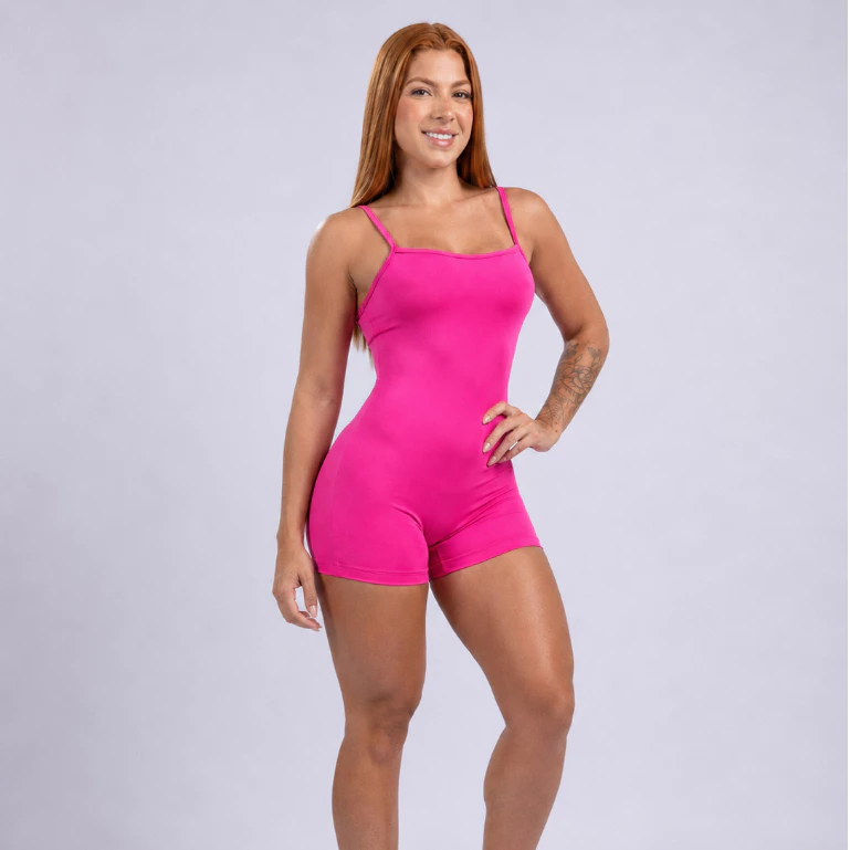 Macaquinho Slim Alcinha Academia Sem Transparência Fitness Crossfit Macacão curto — imagem 1