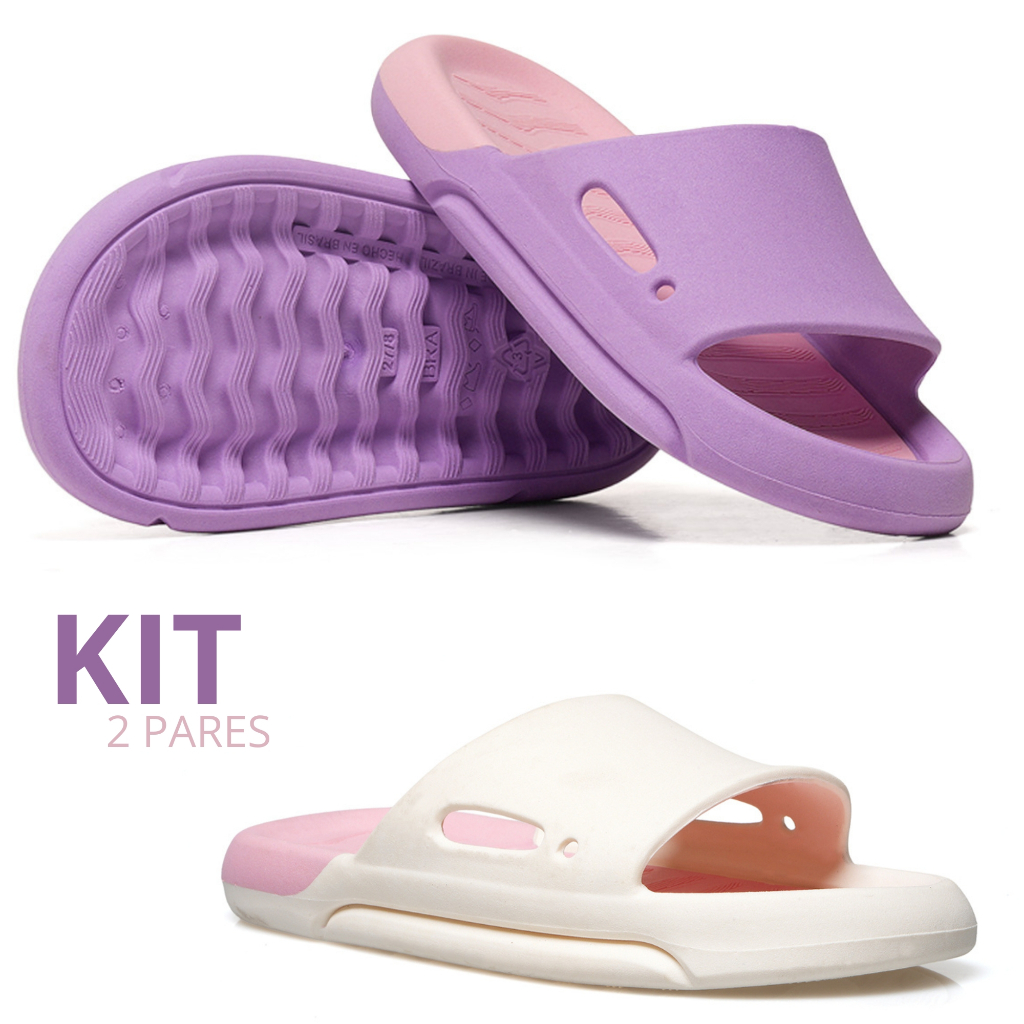 Kt Chinelo Infantil Nuvem Slide Sandália Menina Praia Piscina Leve Macio