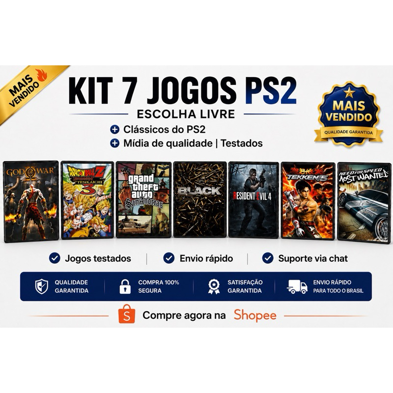 7 jogos ps2 a sua escolha informe no chat