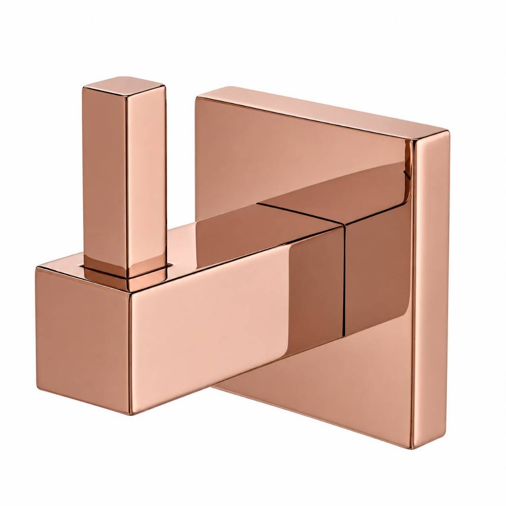 cabide para banheiro super luxo latão maciço rose gold