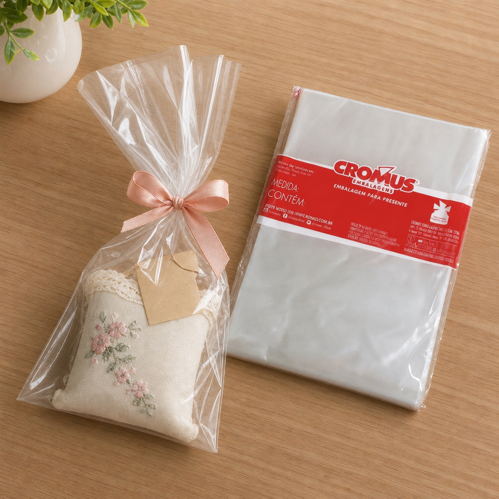 Saco Plástico Transparente para Embalagem - 25x37cm - 100 Unidades - Cromus | Lembrancinhas, Doces e Presentes — imagem 2 de 2