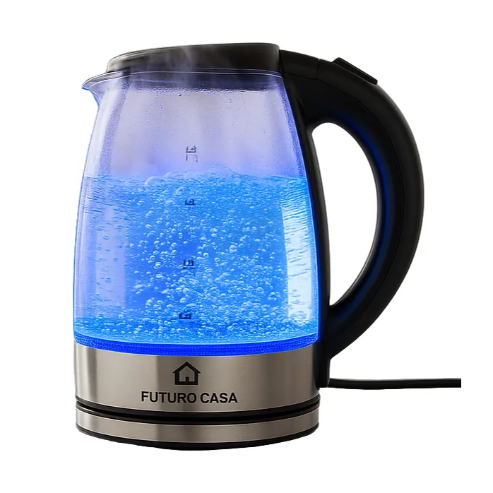 Jarra Chaleira Elétrica De Vidro Bule Elétrico Luz Led Desliga Automático 1500W 1,8 Litros 220v
