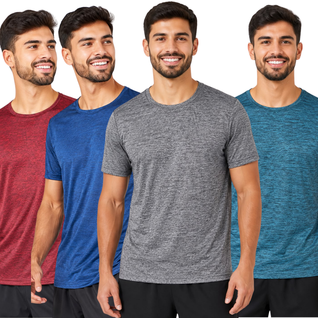 Kit 4 Camisetas Dry Fit Masculina Casual Treino Academia Esportiva Leve Confortável Respirável Fitness Corrida Caminhada