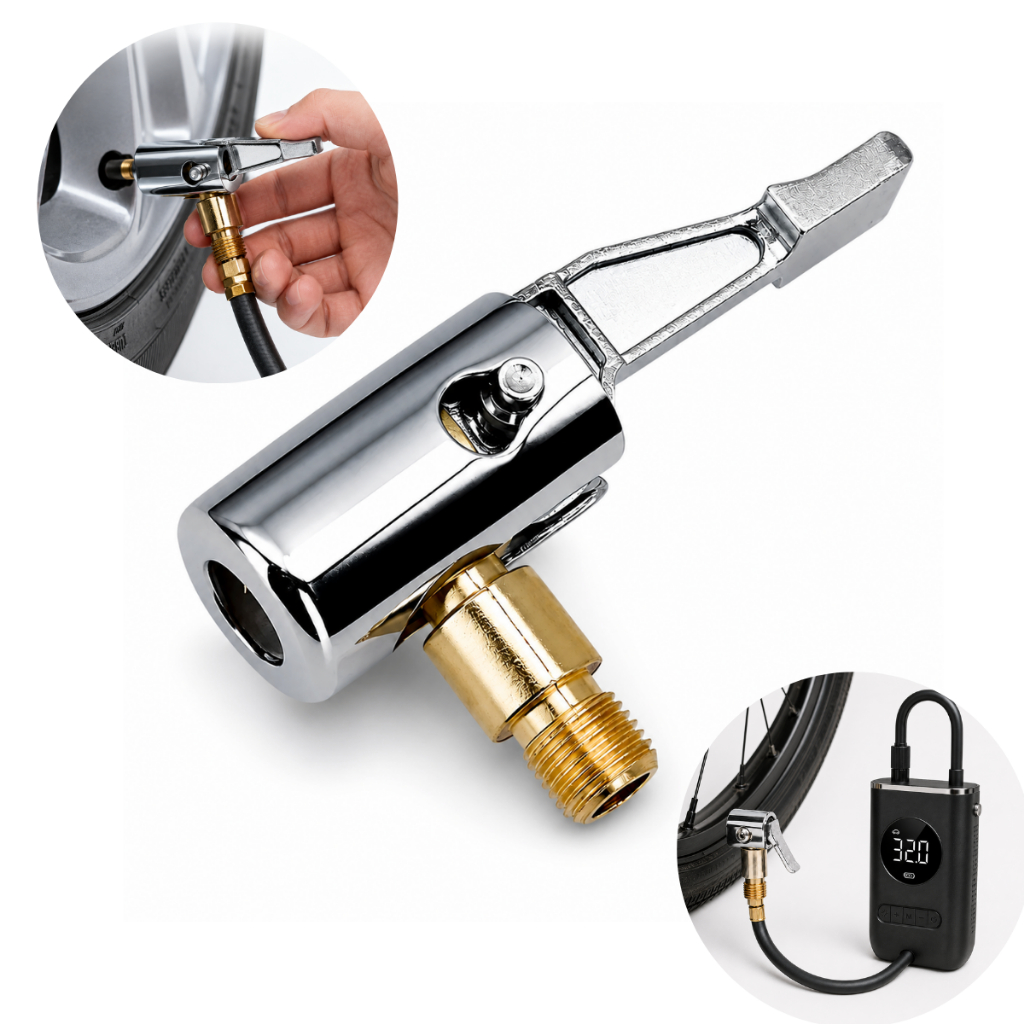 Bico Inflador Com Presilha De Ar De Pneu De Bicicleta Carro Adaptador Conector Da Válvula Bomba