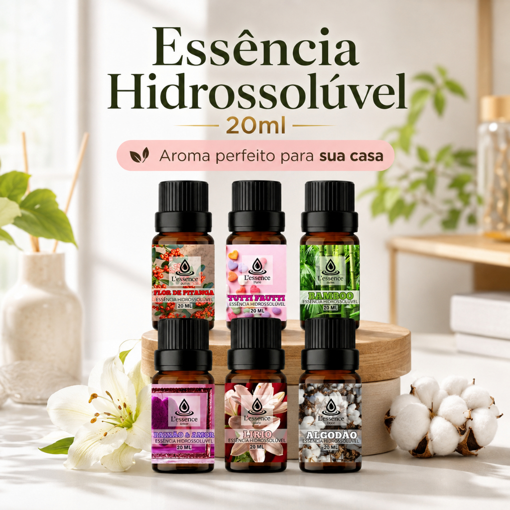Kit com 6 e 1 Essências Hidrossolúvel Premium 20ML | Excelente Rendimento em Difusores e Umidificadores!