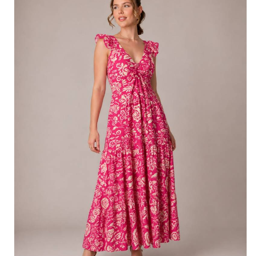 Vestido Midi Feminino Estampado em Viscolinho com Alça Fina Soltinho Fresquinho Casual Verão