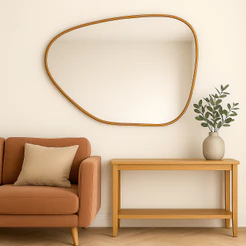 Espelho Decorativo Orgânico Rocha 60x40cm Design Sofisticado e Versátil Sala Quarto Banheiro