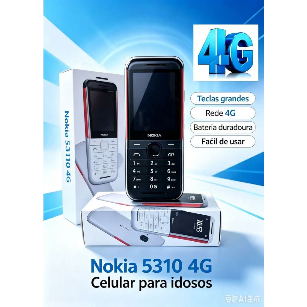 Celular Nok'a-5310 4G Dual Chip Tela Full HD